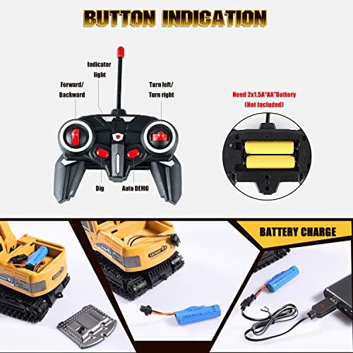 Remote Control Excavator, Beach Excavator Sand Toy Gift for Boys Age 3-7 - Image 5