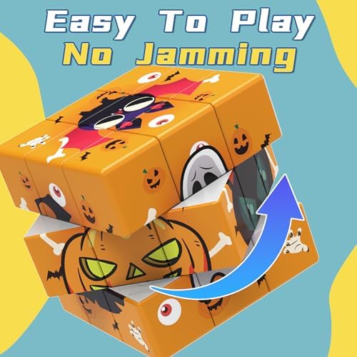 Halloween Speed Cube 3x3 Magic Cubes, Party Puzzle Game Toys, Educational Brain Teasers for Kids - Image 3