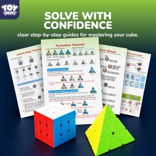 STEAM Life Speed Cube Set, Speed Cube Set of 2x2 3x3 4x4 Megaminx and Pyramid Cube Smoothly Stickerless Magic Cubes Collection for Kids & Adults - Image 5
