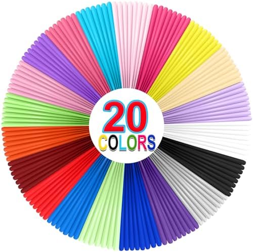 20 Colors 3D Pen Filament Refills 1.75mm PLA Threads Each Color 16.4 Feet Total 328 Feet with 2 Finger Caps Compatible with SCRIB3D and Compatible with MYNT3D 3D Pencil (3D Pen Not Included) by YhuiCxir