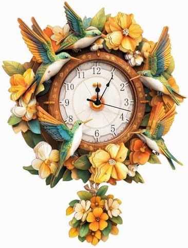 KAAYEE 3D Puzzles for Adults Hummingbird Clock Bird Wooden Puzzle DIY Craft by KAAYEEDirect