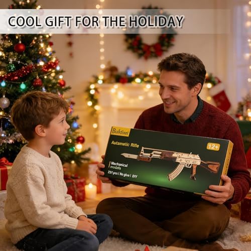 3D Wooden Puzzles for Adults,Wooden Toy for Adults,DIY Rubber Band Gun,Educational Brain Teaser,Best Educational Christmas Birthday Day Gift for Kids(Wooden Gun) - Image 6