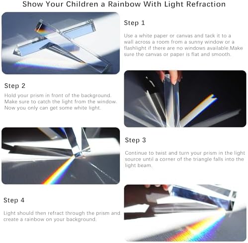 4pcs 6 inch Clear Optical Lens Glass Triangular Prism for Photography - Image 5