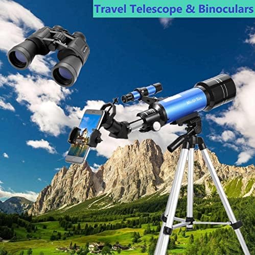 Travel Telescope with Backpack - 70mm Refractor Telescope & 10X50 HD Binoculars Bak4 Prism FMC Lens for Moon Viewing Bird Watching Sightseeing - Image 2