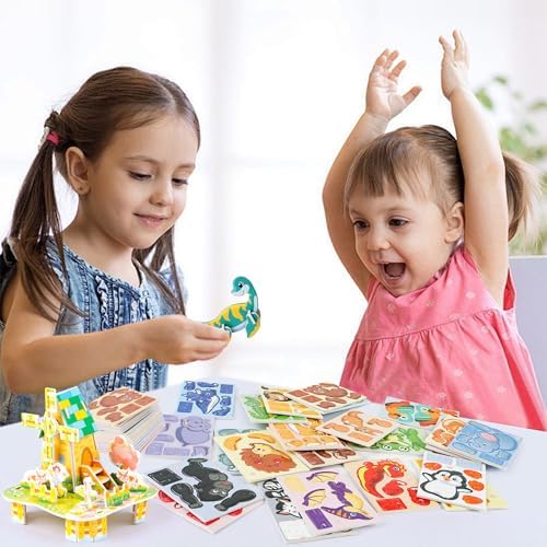 FOIMAS 3D Puzzles for Kids,31 Pack Educational Puzzle Farmhouse Animal Puzzle Dinosaur for Kids Classroom Prize Gifts Party Favor Supply - Image 7