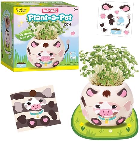 Creativity for Kids Plant-a-Pet Barnyard Pig Kit | Decorate, Plant & Grow Your Own Pet | Chia Seed Gardening Craft | Spring Crafts & Screen-Free Kids Activity (Ages 6+) by CreativityforKids