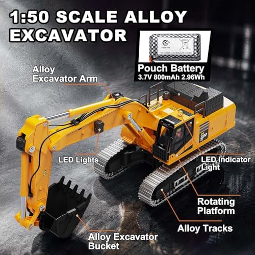 RC Excavator for Adults 1:50, Remote Control Excavator for Sandbox & Garden - Image 5