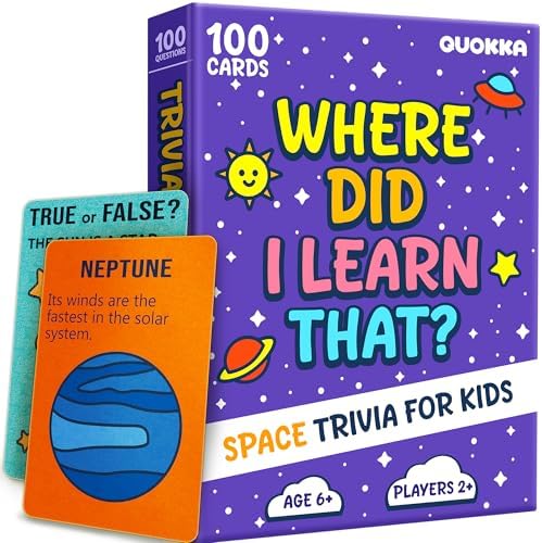 Quokka Trivia Games for Kids - Space Facts and Astronomy - Fun Card Game by QUOKKA