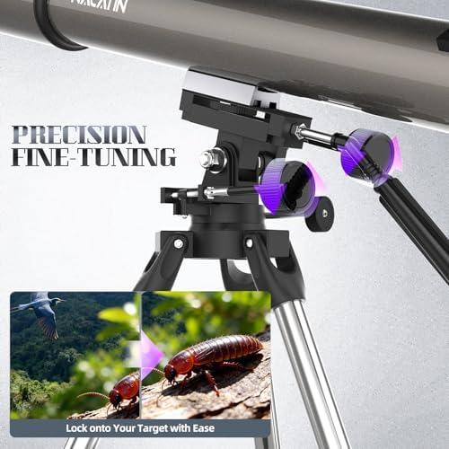 NACATIN Astronomy Telescope for Adults & Professionals, 102mm Aperture 900mm with Dual Slow-Motion Rods - for Ultra-Smooth & Precise Tracking, Telescope for Adults high Powered for Moon & Planets - Image 3