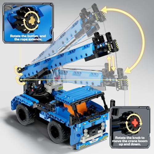 DOLIVE STEM RC Truck Building Toys, 2-in-1 Technic Vehicle Building Kits for Boys Age 8-12, Construction Erector Set Crane Truck Build Model for Boys Girls Age 6 7 8 9 10 11 12 13 14+ - Image 3