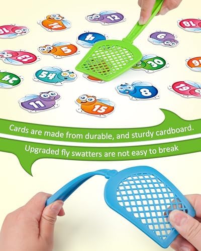 Coogam Math Counting Game, Math Manipulative Learning Swat The Fly Cards, Practice with Addition, Subtraction, Multiplication & Division, 1st 2nd & 3rd Grade Educational Toy for Homeschool - Image 6
