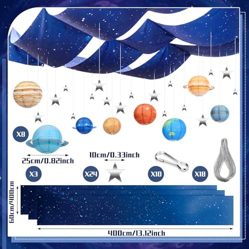 45 Pcs Space Classroom Ceiling Decorations, Back to School Decor - Image 3