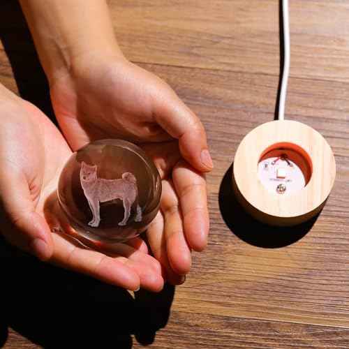 3D Shiba Inu Gifts for Women - Crystals Ball 60mm - Shiba Inu Figurines Decor Glass Animals Figurine - Birthday, Lovers Keepsake Paperweight - Image 2