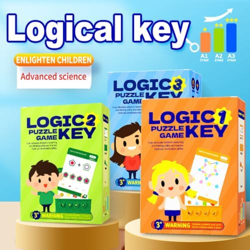Xuoent Toddler Educational Matching Game for Ages 3+, Logic Puzzle Flash Cards with Key Toy, Preschool Montessori Learning Activity for Brain Development & Fine Motor Skills(Level 1+2+3) - Image 3