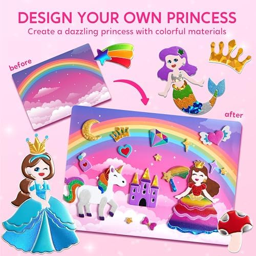 Klever Kits Princess Foil Art Kit for Kids - Arts & Crafts Supplies, Mess Free Coloring, Foil Foam Stickers, Creative Travel Toys, Birthday Gifts for Boys & Girls Ages 4 and Up - Image 4