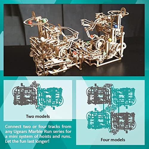 UGEARS Marble Run Spiral Hoist, 3D Puzzle, 11.2-inch Height, Wooden Marble Run Spiral Hoist Models, Mechanical Model Wooden Puzzles for Hobbyists - Image 4