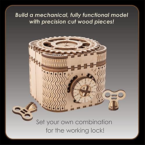 MindWare Gearjits: Treasure Box – 158pc Wooden 3D Building Puzzle for Teens & Adults – DIY Construction Model – Fun for Parents Too! – Great STEAM Gifts for Ages 12+ - Image 5