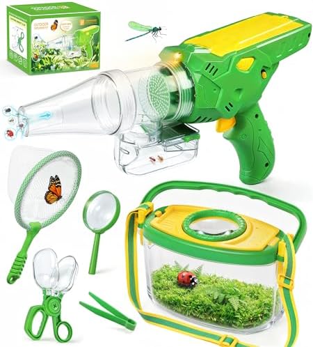 Bug Catcher for Kids, Bug Vacuum Catching Kit with Bug Collector Butterfly Net Magnifying Glass Bugs Grabber Insect Catcher Tweezers, Outdoor Explorer Toys Gift - Image 3