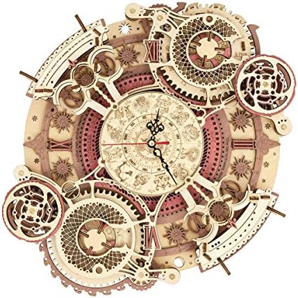 ROKR 3D Wooden Puzzle Clock Model 12"– DIY 168 PCS Mechanical Model Kit Toys Home Decor Elegant Gifts for Teens/Adults by ROKR-InterestingSmartPuzzleToys