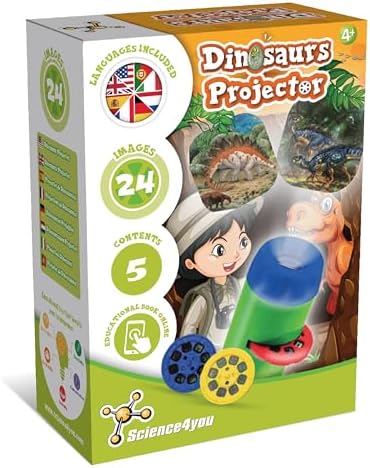 Science4you Dinosaur Torch Projector for Children 4+ Years, Projector Torch for Kids + 24 Images and Poster Included, Dino Stem Toy, Gift for Boys and Girls Age 4 5 6+ by Science4you