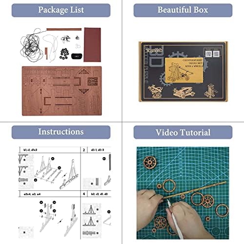 Toystub DIY 3D Wooden Puzzles for Adults Trebuchet Science Building Kit Model Catapult Engineering Kit Wood Assembly Gifts - Image 4