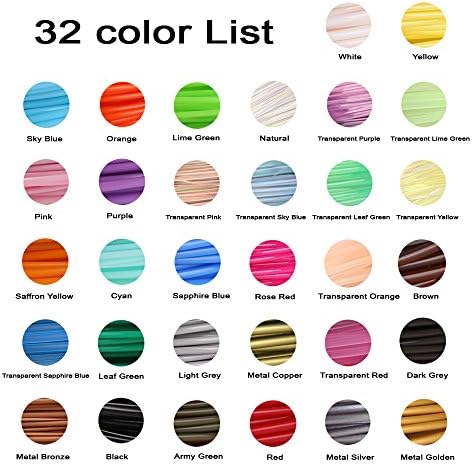 MIKA3D 32 Colors 3D Pen PLA Filament Refills, Each Color 10 Feet, Total 320 feet, Pack with 4 Finger Caps - Image 3