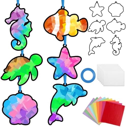 Qyeahkj 36Set Sea Animals Suncatchers Crafts Kit for Kids by Qyeahkj