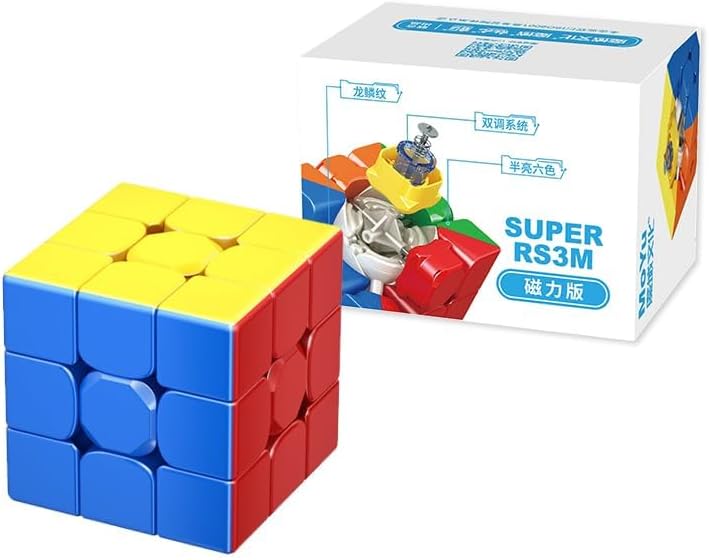 Moyu Super RS3M Magnetic Cube, Stickerless Adjustable Elasticity Magnetic Budget Cube, MFJS CubingClassroom Professional Cube Smooth & Fast by Findbetter