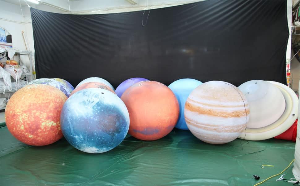 Inflatable Space Planets Solar System Set- 8 Planets +Pluto+Sun and Moon-11 Pieces, Astronomy for Education Galaxy Space Theme Party Decoration (8 Balloons, 40 inches) - Image 3