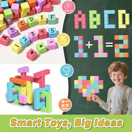 Apluses Magnetic Blocks for Kids Toys, Magnetic Building Cubes Toy for Sensory STEM Autism Education Preschool, Magnet Toys for 3 4 5 6 Year Old, Birthday Gifts Games for Boys Girls - Image 5