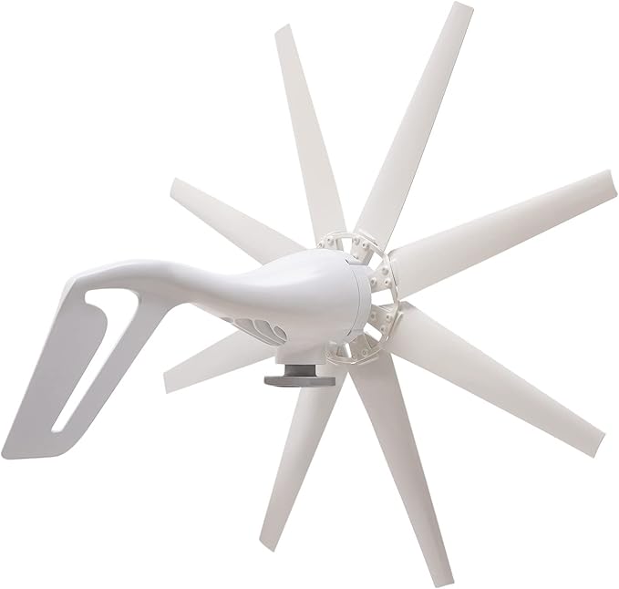 Bepritm Vertical Axis Wind Turbine, Wind Generator Kit with Controller & IP67 Protection, Ultra-Quiet Design for Home, RV, Business, Industrial Energy Supply (600W 12V White 8 Blades)