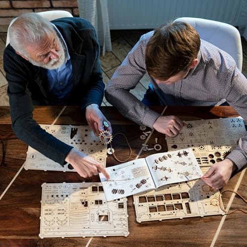 WOODEN.CITY Helicopter 3D Wooden Puzzle – Wooden Model Kit for Adults, 173-Piece Mechanical Helicopter with Working Rotor, DIY Aircraft Model, Made in EU - Image 5