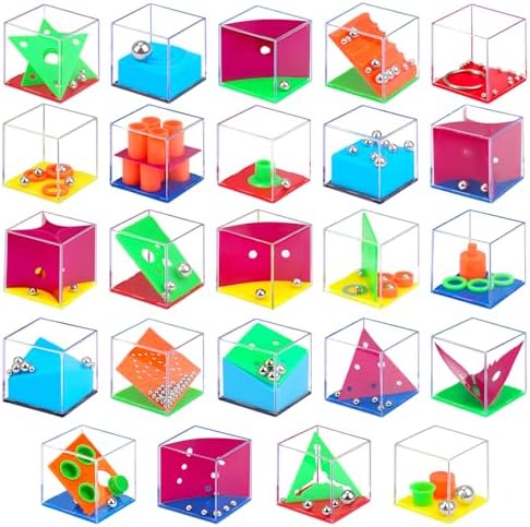 24PCS Brain Teaser Puzzles Cubes Party Favors Bulk for Kids 4-8 8-12 Birthday Summer Goodie Treat Bag Stuffers Classroom Treasure Chest Carnival Prizes Box Toys Pinata Filler End of Year Student Gift by Basytodio