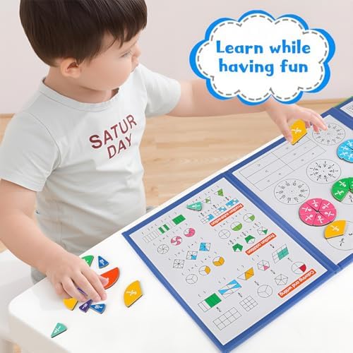 Magnetic Fraction Book Tiles Circles Manipulatives Toy for Kids - Image 4