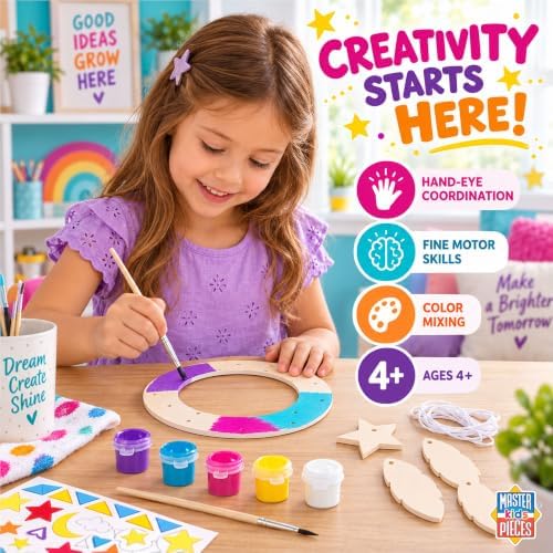 Works of Ahhh... Dream Catcher Wood Paint Kit - Classic Wooden Crafts Paint Set - Ages 4+ - Image 5