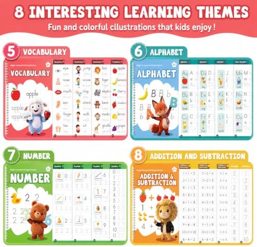 Magic Grooved Writing Practice Books for Kids 3-8, 8 Books - Image 3
