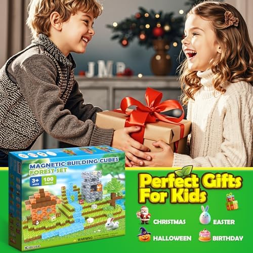 100PCS Magnetic Blocks - Build Mine Magnet World Forest Set, STEM Building Toys for Kids Ages 4-8, Classroom Must Haves Construction Toys, Sensory Toddler Toys Gift for 3+ Year Old Boys & Girls - Image 6