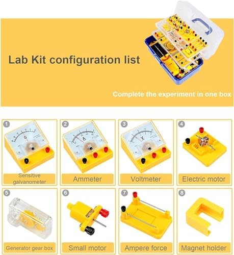 Comprehensive Physics Electricity & Electromagnetics Experiment Kit for Bulb Power Test, Ampere Force & Salt Water Battery Experiments, All-in-One Laboratory Teaching Equipment - Image 4