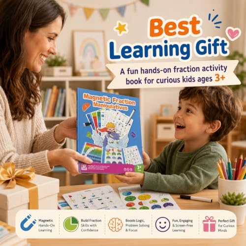 Magnetic Fraction Tiles & Circles Math Manipulatives for Kids, 96Pcs Visual Fraction Book Learning Games, Hands-On Montessori Math Toys for 3rd 4th 5th Grade, Homeschool Classroom Teaching Supplies - Image 7