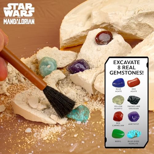 STAR WARS The Armorer Gemstone Dig, Reveal 8 Real Gemstones Inside The Armorer's Helmet, Including Amethyst, Quartz, Red Agate, Toys, Science Kits for Kids Age 8-12, Excavation Toys - Image 3