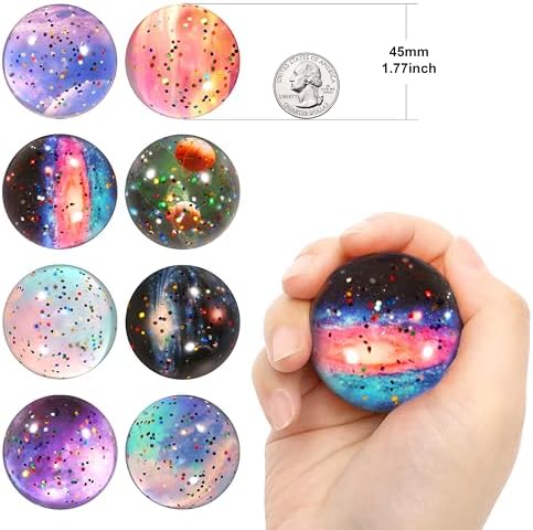 Pllieay 16PCS Solar System for Kids Galaxy Space Toys, 45mm Bouncy Balls Bulk and Galaxy Flashcards for Party Favors, Educational Space Toys - Image 3