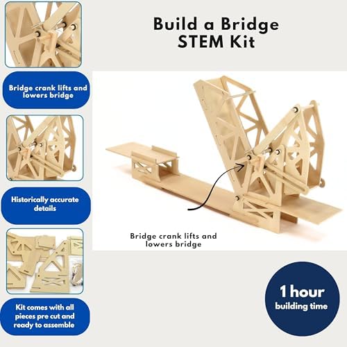 Pathfinders STEM Kit – Bridge Building Kit | Wooden Mechanical Engineering Toy | Strauss Bascule Bridge 3D Puzzle | Educational Science & STEM Project - Image 5