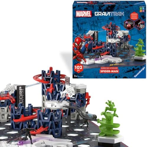 Ravensburger GraviTrax Spider‑Man Action‑Set - Gravity & Magnetic Marble Run System - STEM Building Toy for Kids - Creative Problem‑Solving & Critical Thinking - Ages 8+ by Ravensburger