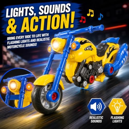 Take-Apart Motorcycle with Electric Drill, Lights, Sounds and 20+ Pieces - Image 3