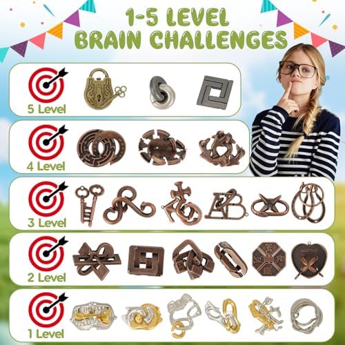 Mytothfy 24 Pcs Brain Teaser Puzzles for Adults Teens - Metal Puzzles 3D Puzzle Game Toys for Adults Teens - Unlock Interlocking Puzzle Adult IQ Education Smart Toys - Image 5