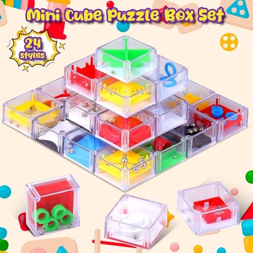 Sumind 24 Pcs 3D Maze Puzzle Cube Brain Teaser Ball Party Set,Classic - Image 4