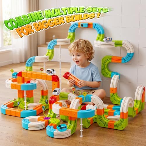 Hot Bee Electric Train Set for Kids, 93pcs Gravity-Defying Race Track - Image 6