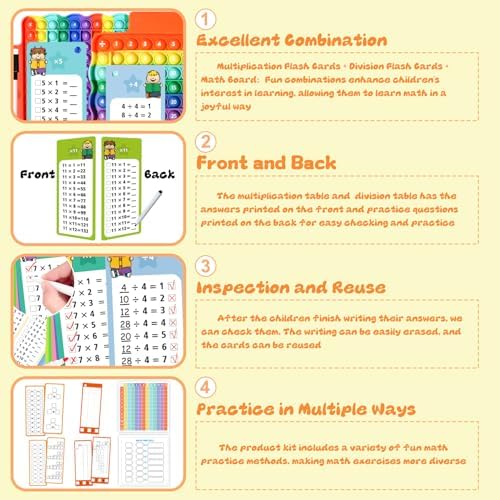 Multiplication Flash Cards + Division Flash Cards + Math Board - Image 3