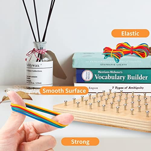 HEELWIRE Wooden Geoboard,Montessori Toy,Graphical Mathematical Education Toy for Kids with Pattern Cards and Rubber Bands to Figures and Shapes, Brain Teaser STEM Toy Geo Board (6 * 6 * 0.6 in) - Image 5