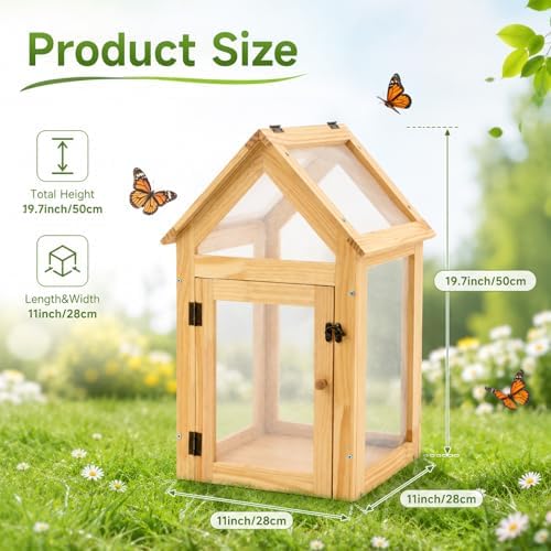Cinnvoice Butterfly Habitat Cage Kit 19.7" Outdoor Large Insect Mesh Cage Terrarium Garden Grow Tent for Hatching Butterflies, Education Science Parent Child Interaction Observation - Image 2